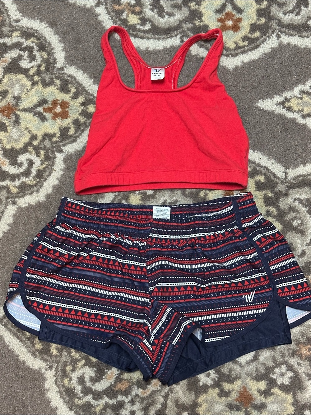 Varsity Spirit Cheer Practice wear set - red, white, and blue
